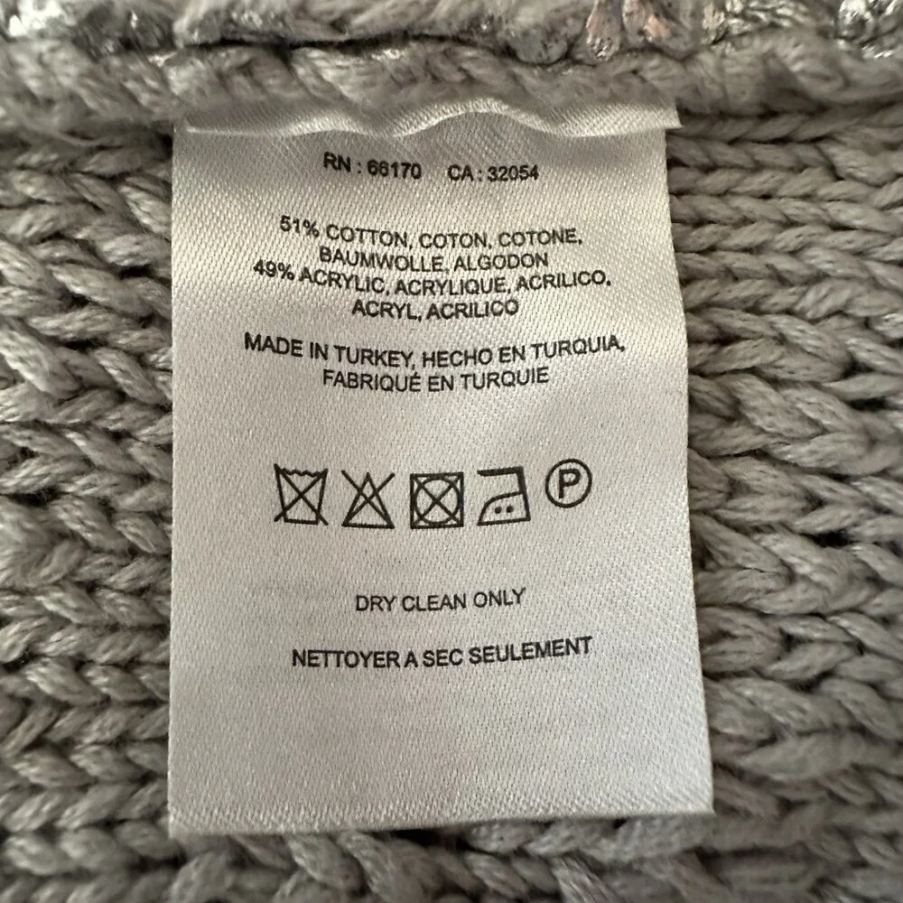 Moth Anthropologie Large Sana Sweater Knit Tank Top Silver Foiled Metallic Party - Picture 11 of 12